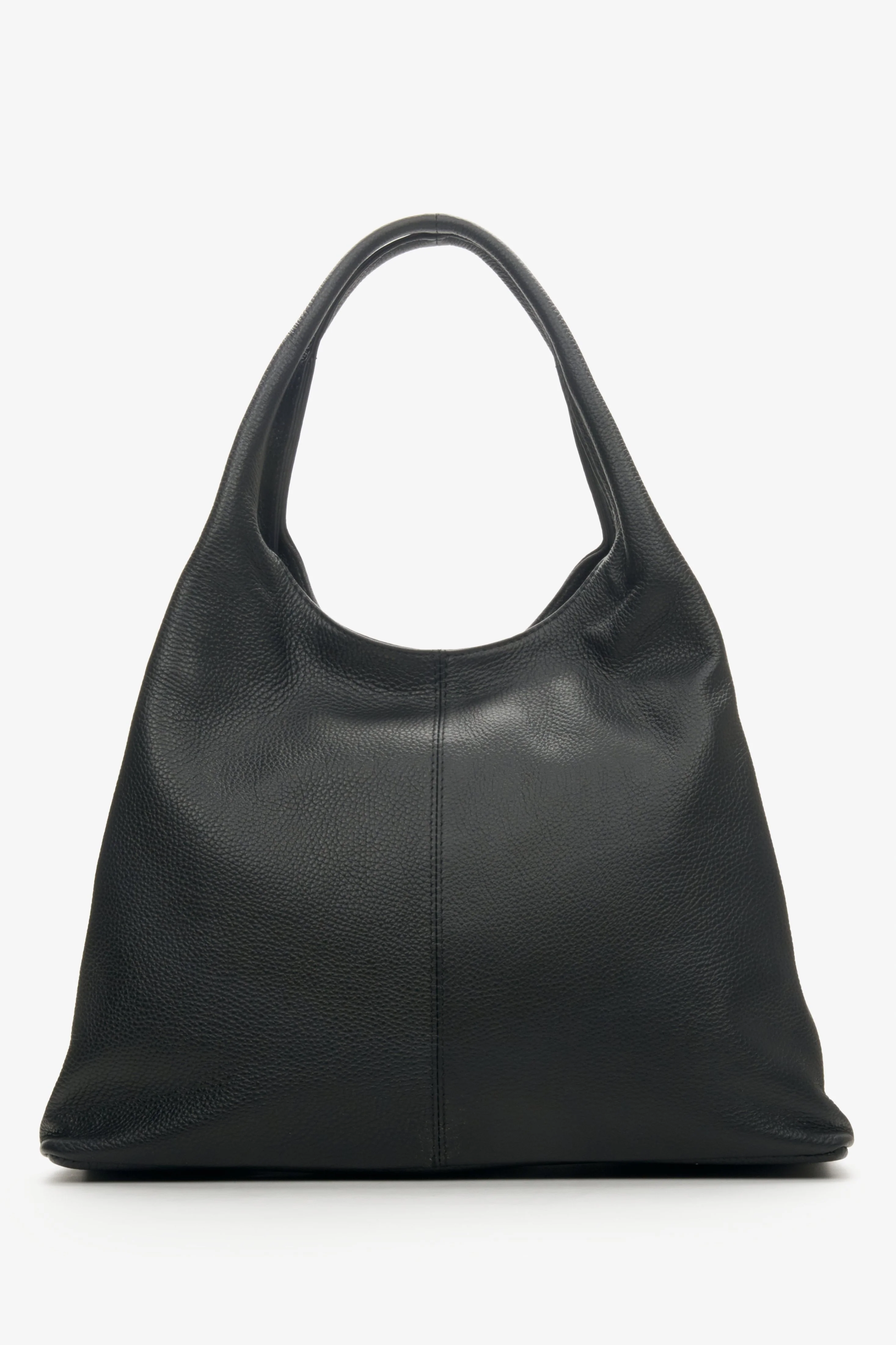 Czarna torebka damska typu shopper ze skóry naturalnej Estro ER00114107 - Image 5