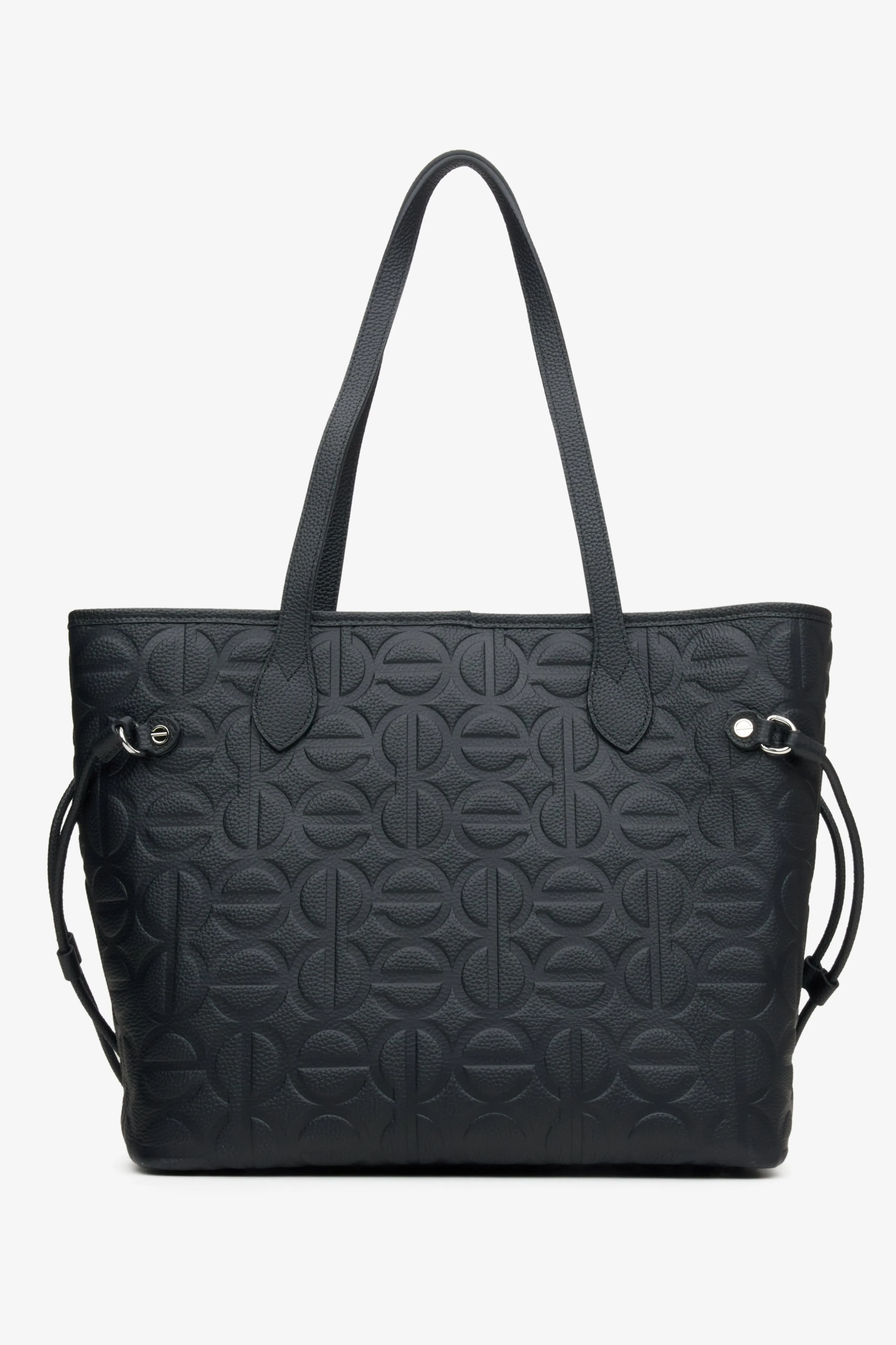 Czarna skórzana torebka damska typu shopper Estro ER00115045 - Image 2