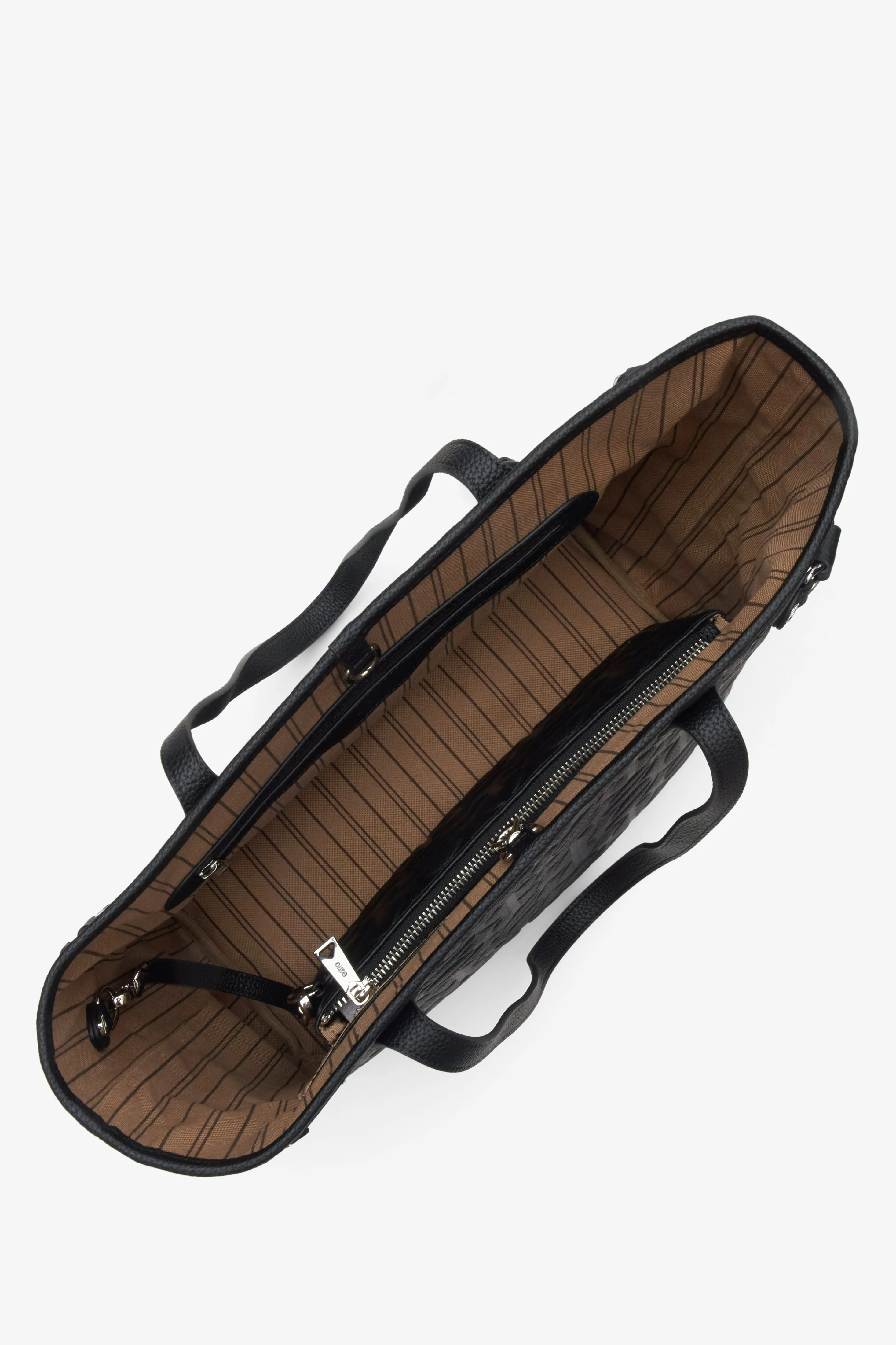 Czarna skórzana torebka damska typu shopper Estro ER00115045 - Image 4