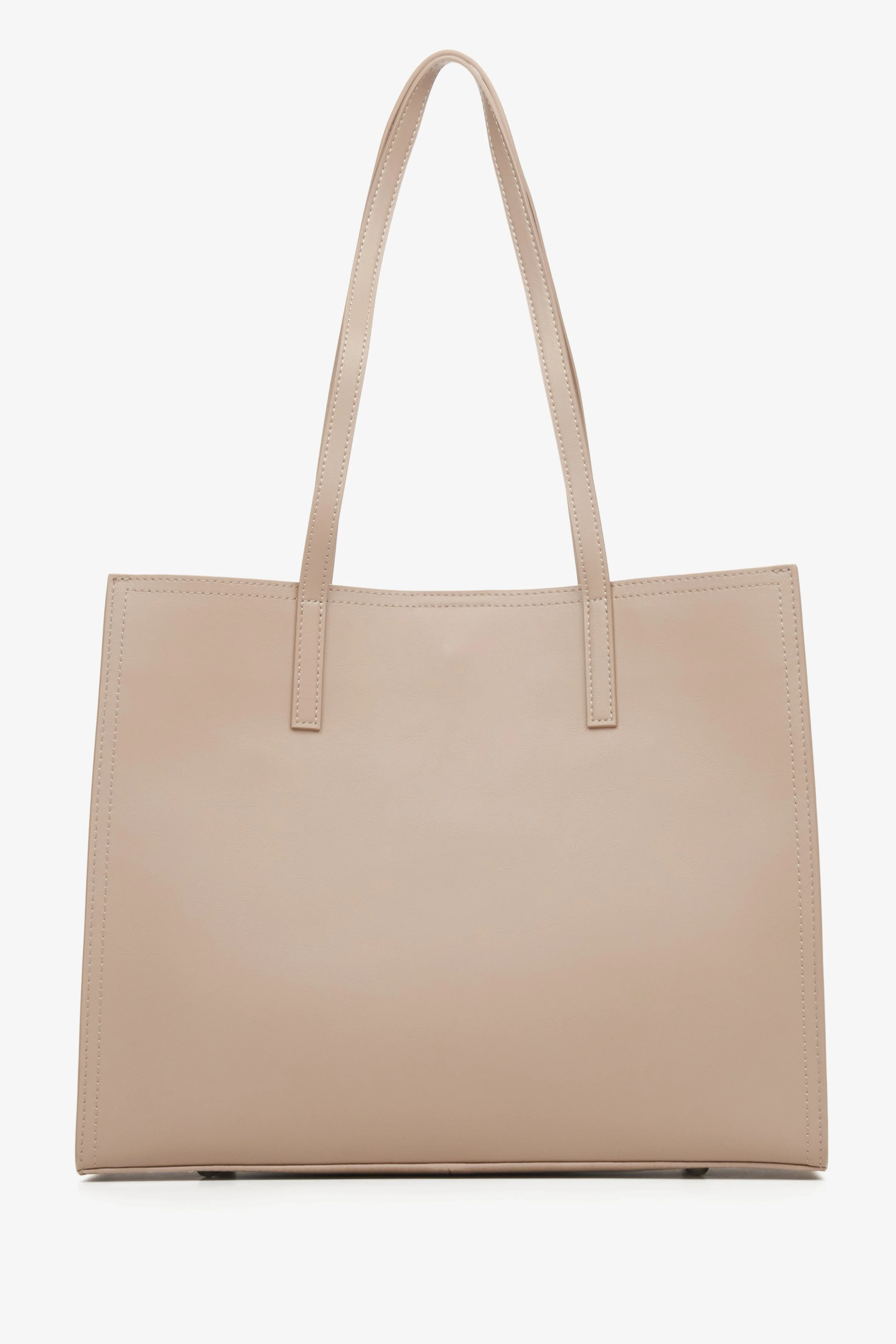 Beżowa skórzana torebka damska typu shopper Estro ER00115665 - Image 3