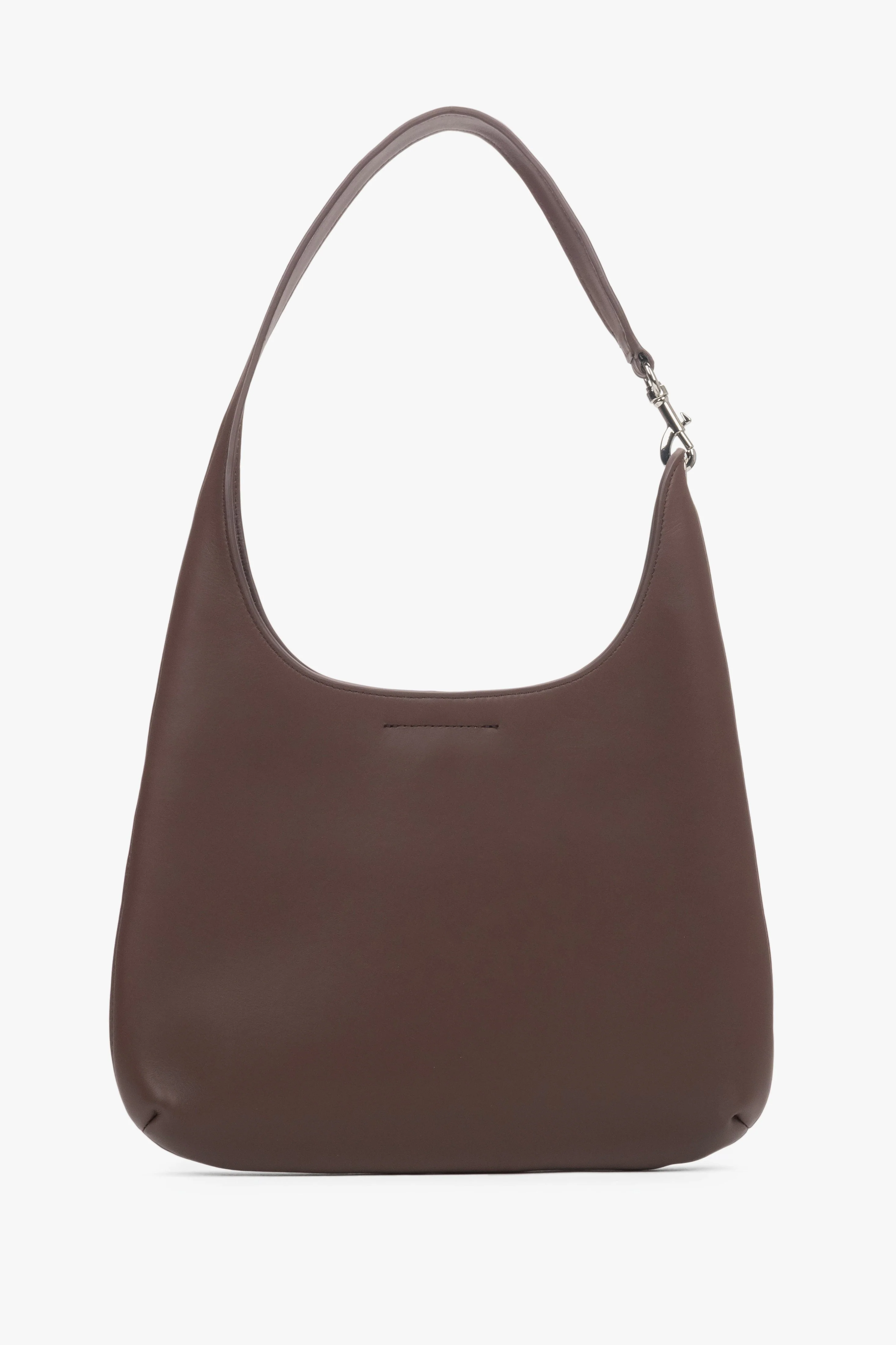 Ciemnobrązowa torebka damska typu shopper ze skóry naturalnej Estro ER00118916 - Image 3