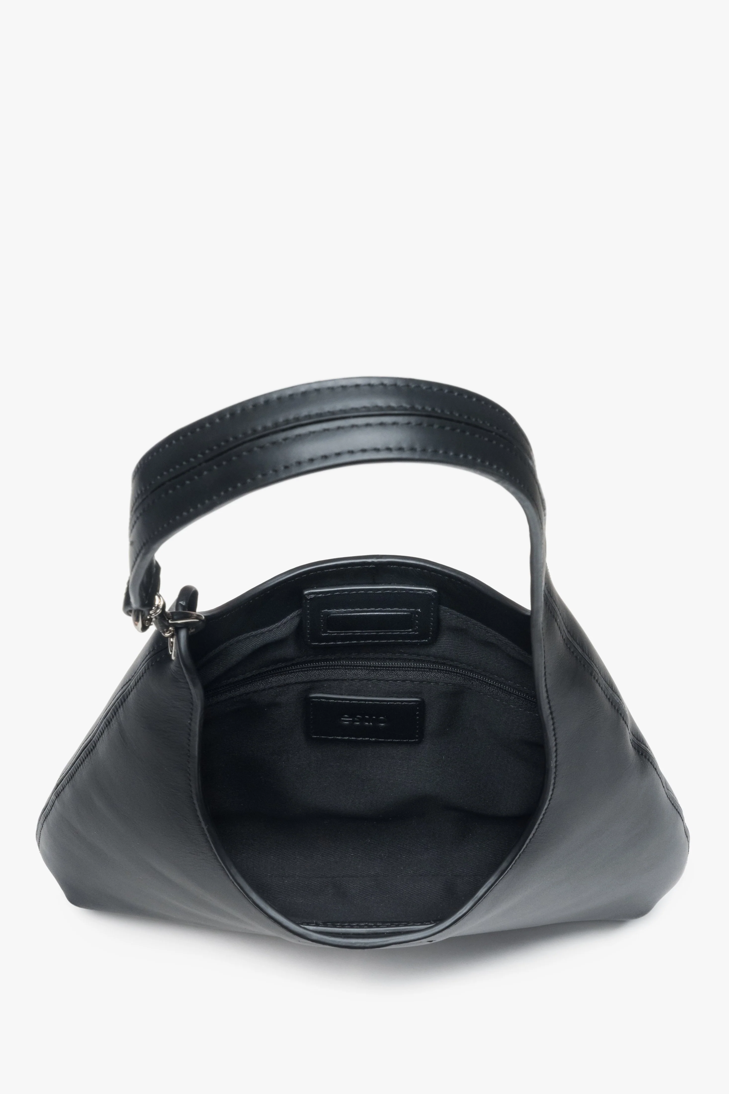 Czarna torebka damska typu shopper ze skóry naturalnej Estro ER00118915 - Image 4