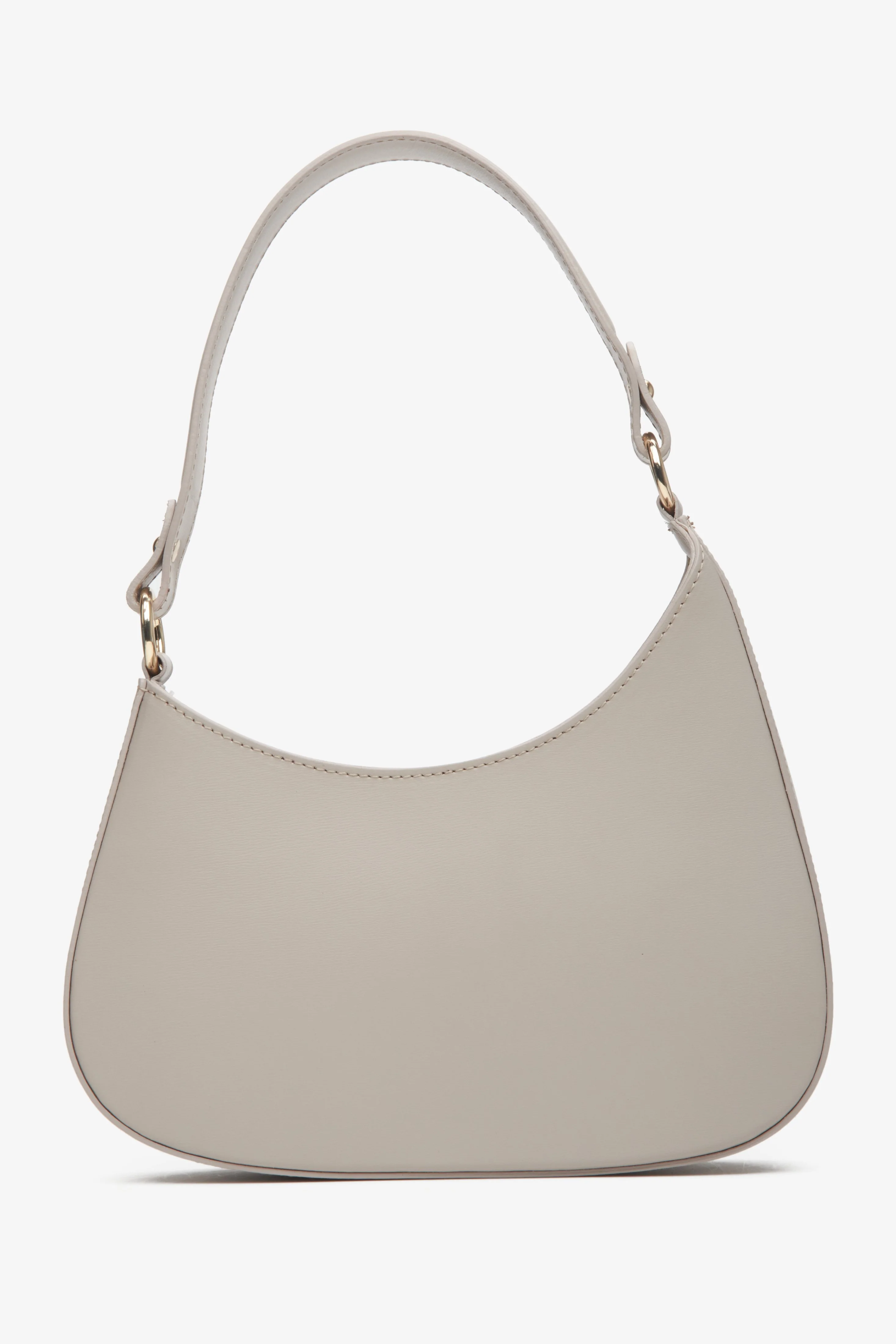 Beżowo-szara torebka damska typu shoulder bag ze skóry naturalnej Estro ER00113452 - Image 3