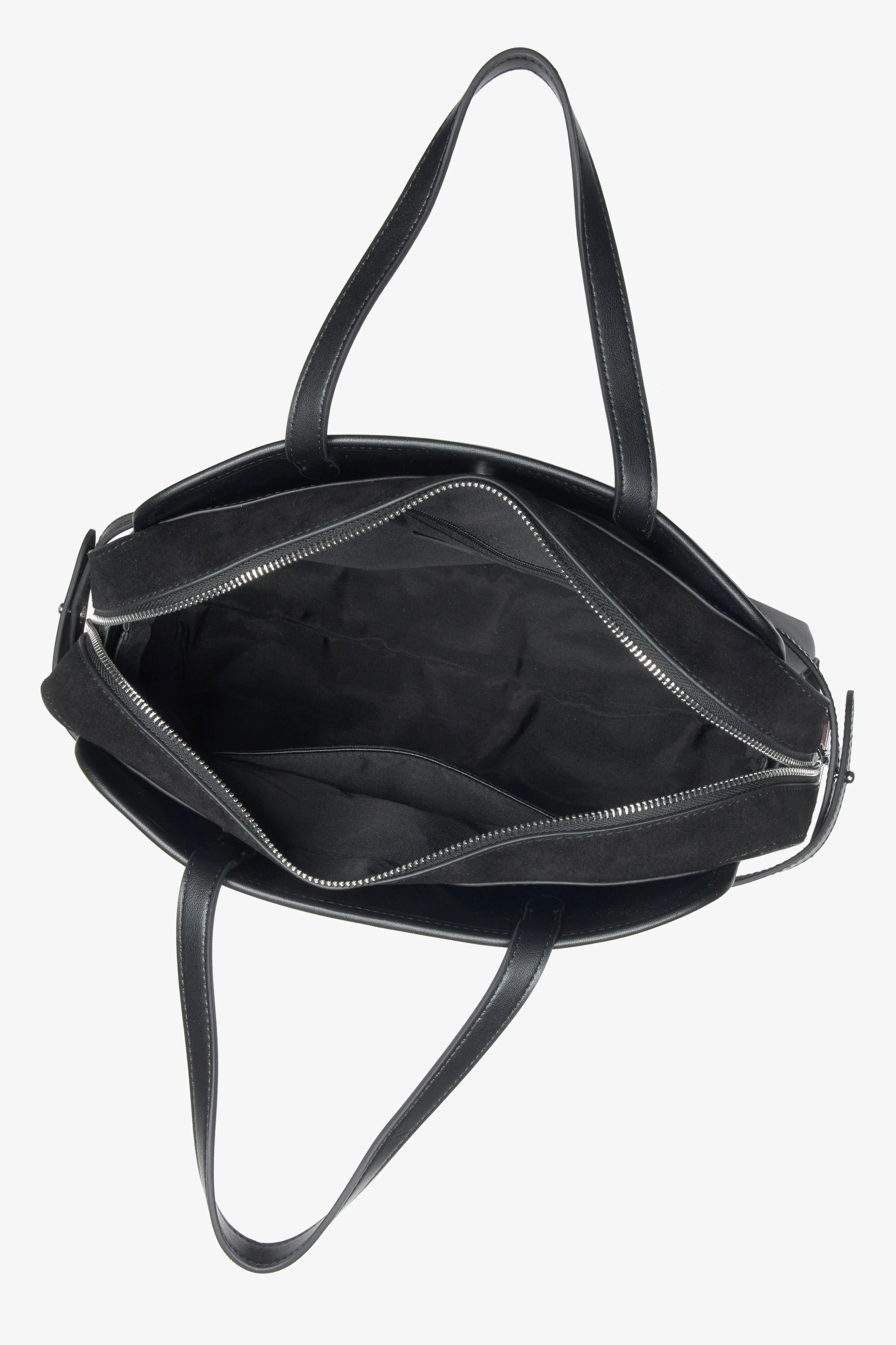 Czarna torebka damska typu tote ze skóry naturalnej Estro ER00116662 - Image 3
