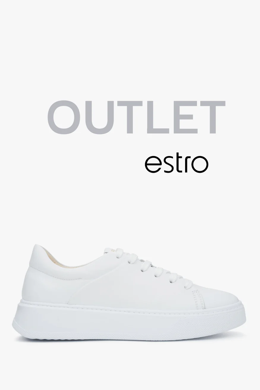 Białe trampki damskie z włoskiej skóry naturalnej Premium Estro OUTLET