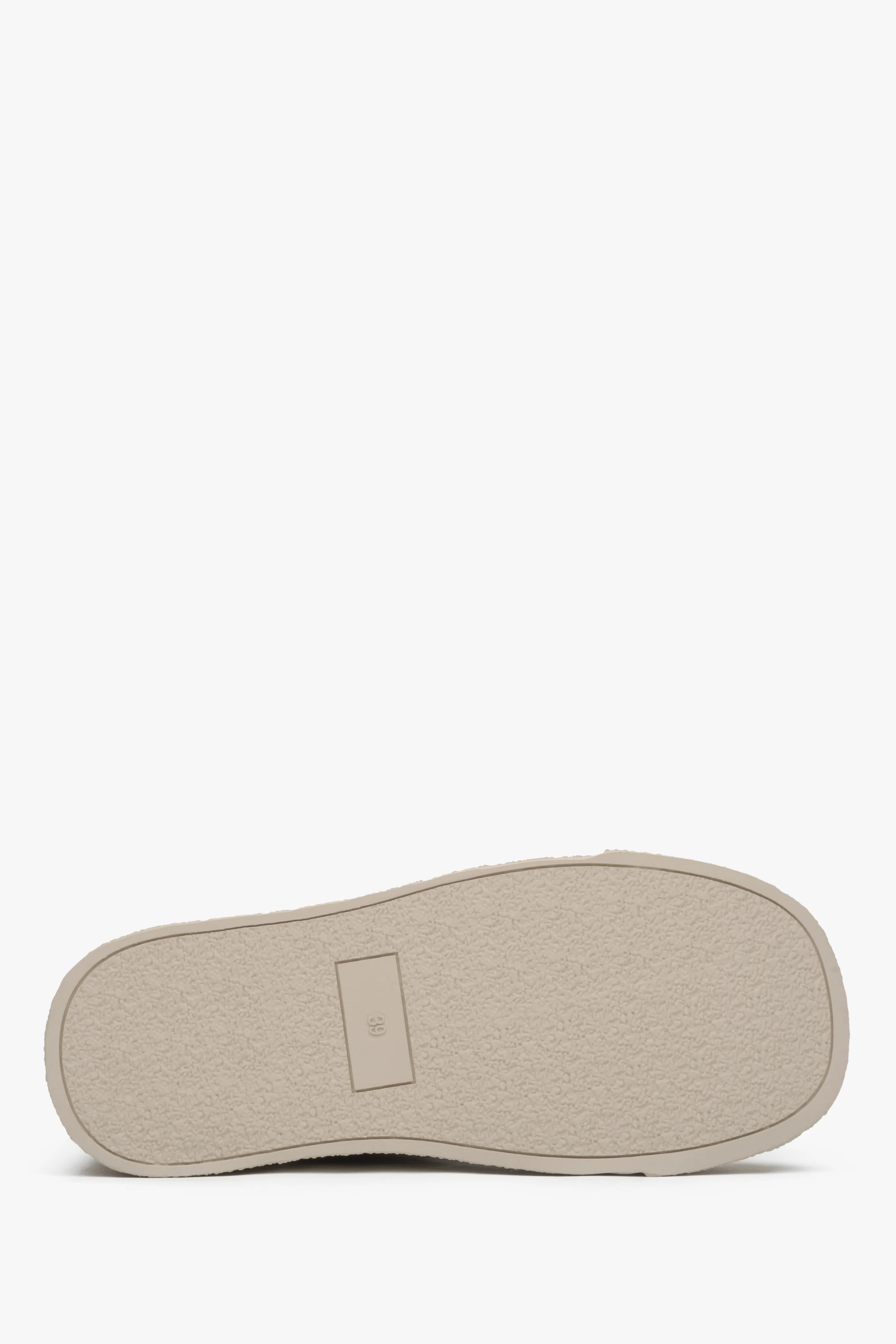 Wysokie trampki damskie na zimę w kolorze khaki z weluru i wełny ES8 ER00115865 - Image 6
